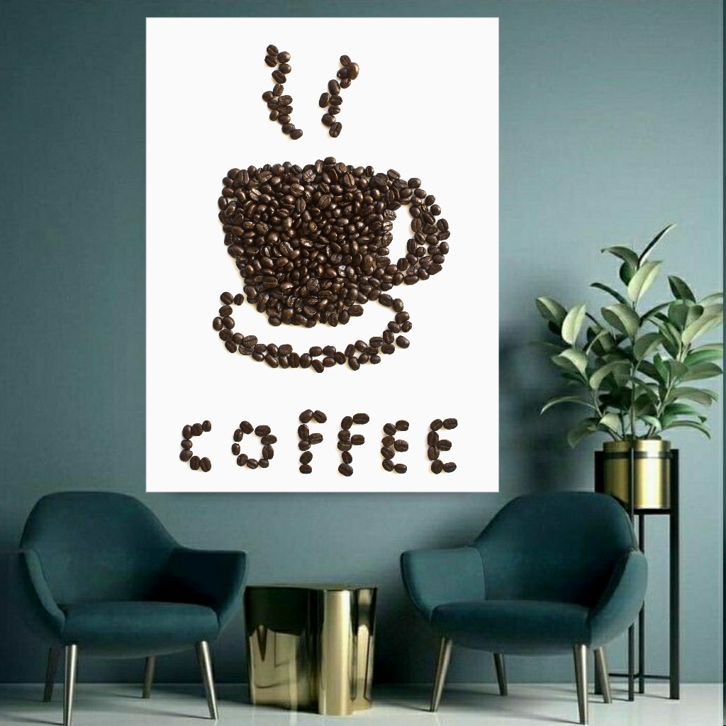 پوستر مدل بک لایت طرح دانه قهوه و فنجان کد BK1126