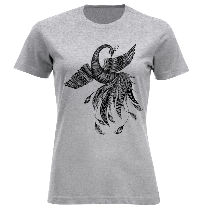 تی شرت آستین کوتاه زنانه مدل ققنوس F993