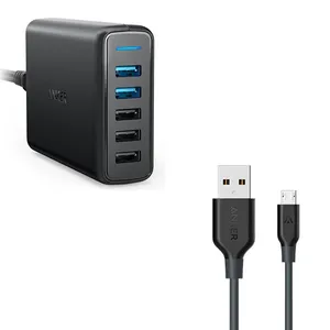 شارژر دیواری انکر مدل A2054 به همراه کابل تبدیل microUSB