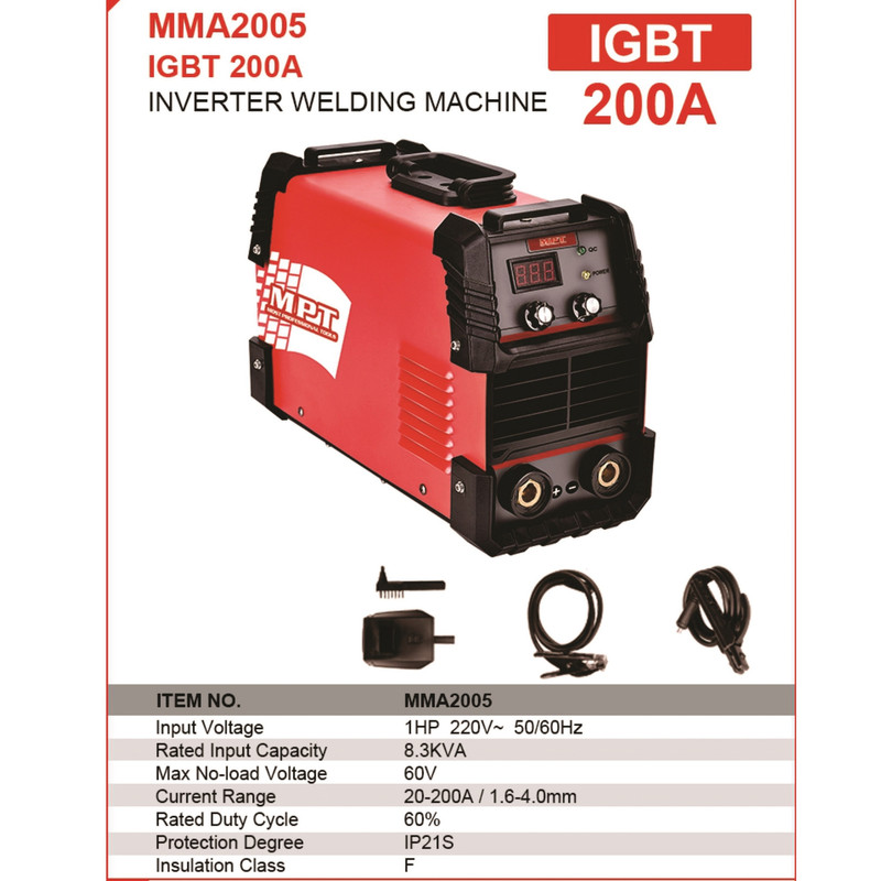 اینورتر جوشکاری 200 آمپر ام پی تی مدل MMA2005