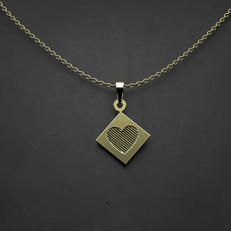 گردنبند طلا 18 عیار زنانه مدوپد مدل قلب کد U1241