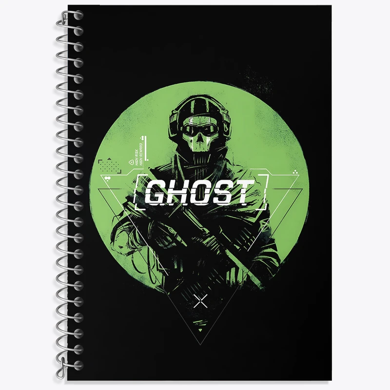 دفتر زبان 50 برگ خندالو مدل سه خط طرح گوست کال آف دیوتی (Call Of Duty) کد N3601