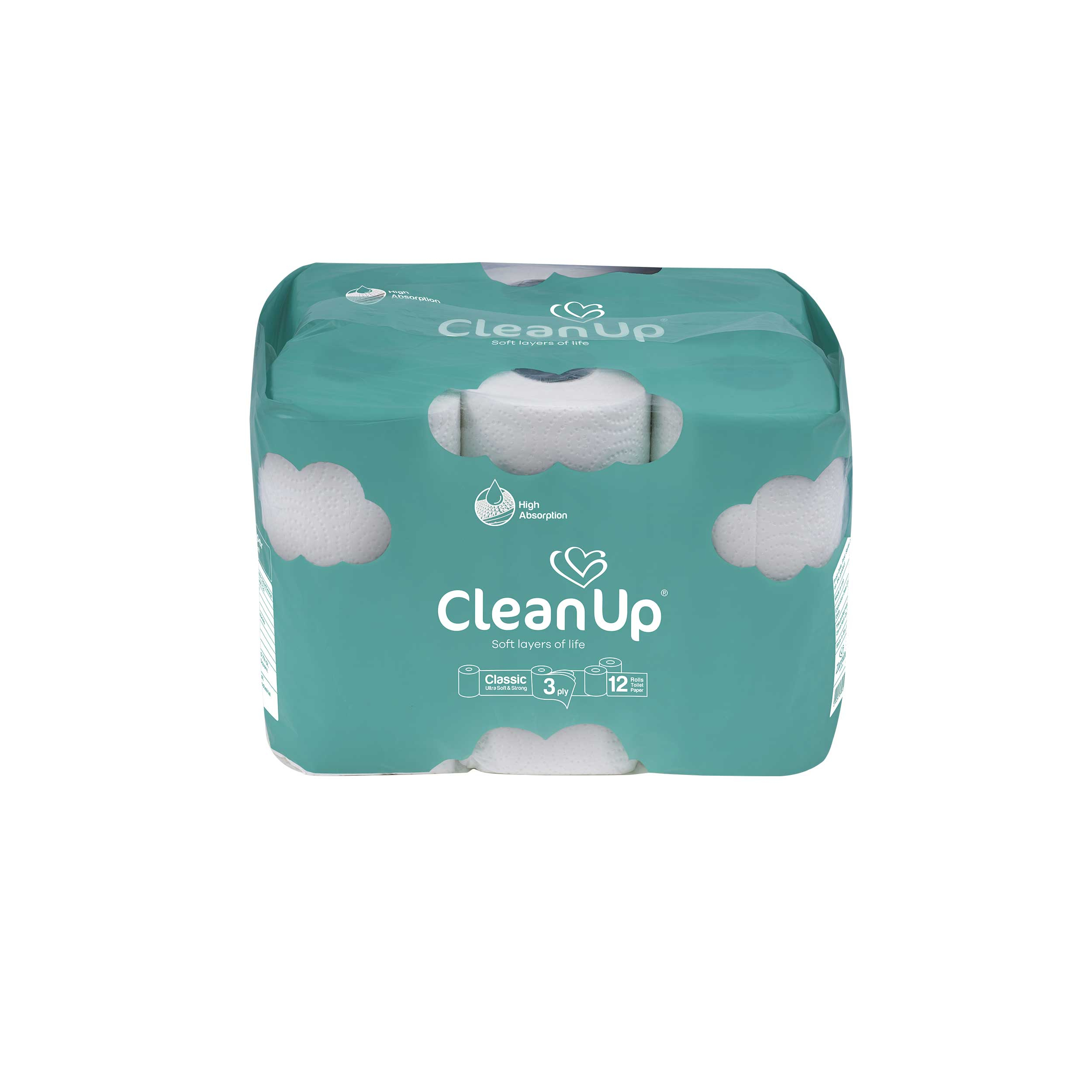 دستمال توالت کلین آپ مدل ابر بسته 12 عددی