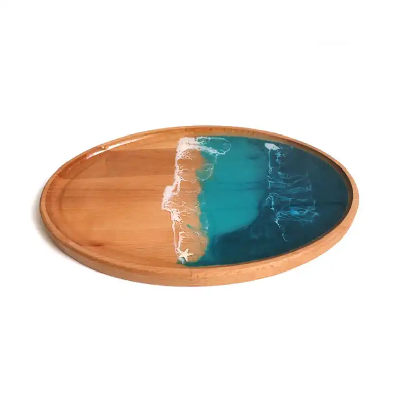 دیس چوبی رزینی مدل H200 طرح دریا