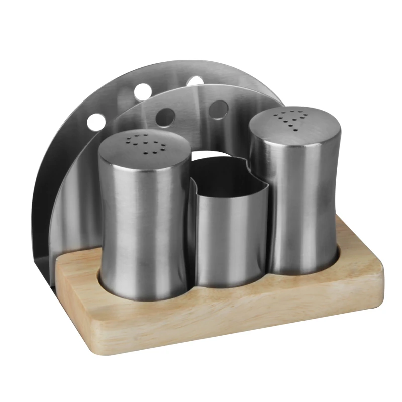 ست نمک پاش و فلفل پاش  مدل B6698 مجموعه 4 عددی به همراه استند