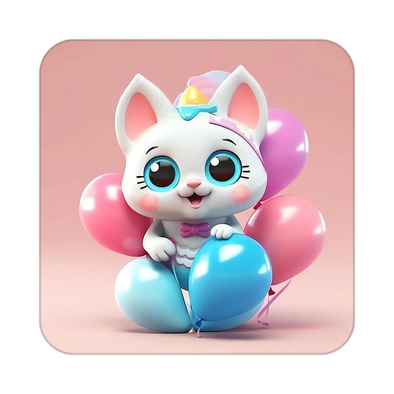 زیر لیوانی کاکتی طرح حیوانات کارتونی مدل mp28805