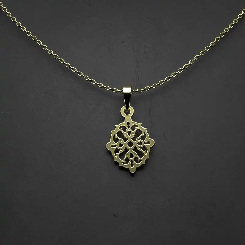 گردنبند طلا 18 عیار زنانه مدوپد مدل هندسی کد W2-1-1068