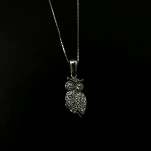 گردنبند نقره زنانه مدل جغد تمام نگین کد C492