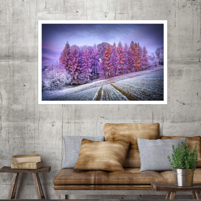 تابلو نوری بکلیت طرح جنگل زمستانی مدل W-MO1632