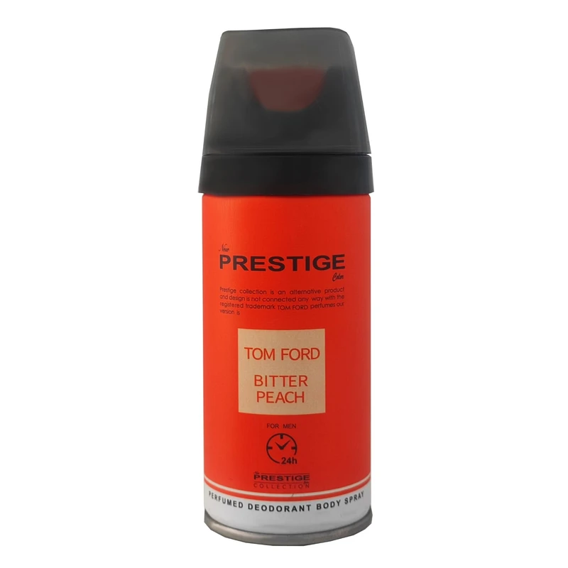 اسپری دئودورانت مردانه نیو پرستیژ کالر مدل Tom Ford bitter peachحجم 150 میلی‌لیتر