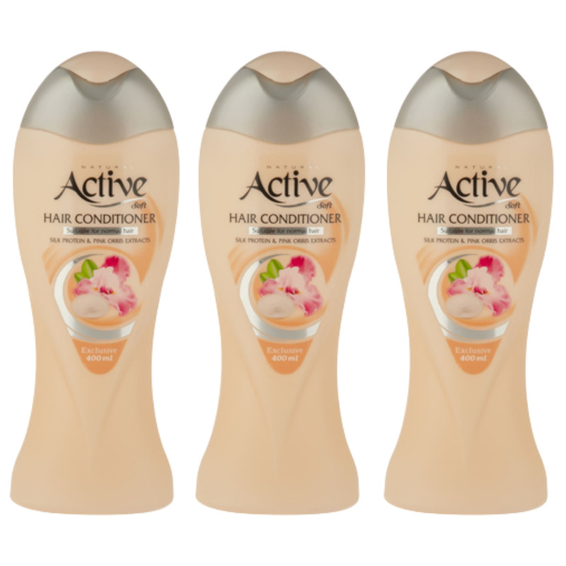 نرم کننده مو اکتیو مدل silk protein حجم 400 میلی لیتر بسته 3 عددی