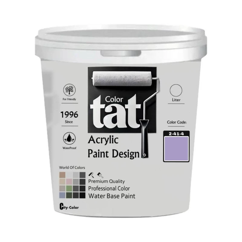 رنگ بنفش مات اکرولیک تات کد 2-41-4 حجم 1 لیتر