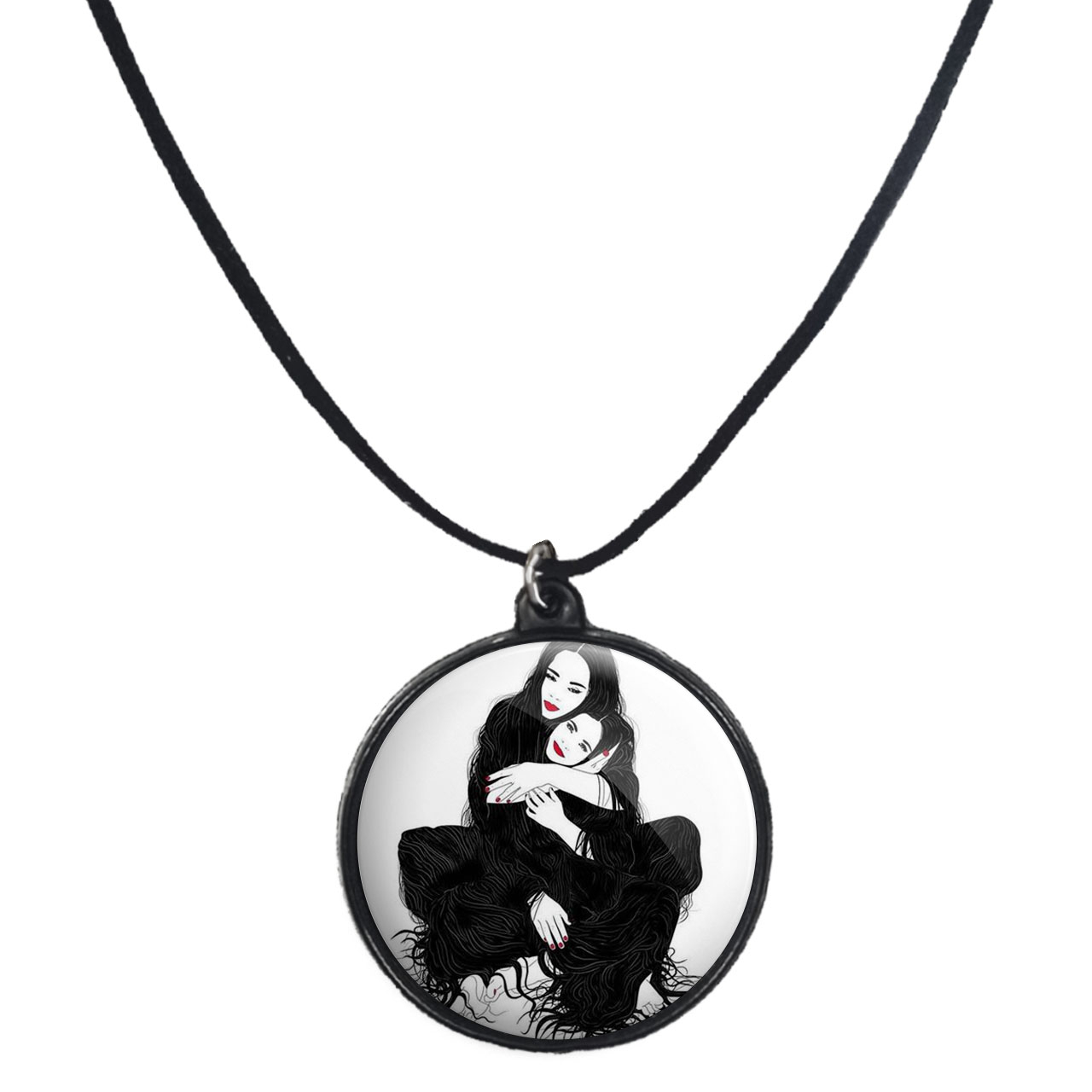 گردنبند پرمانه طرح دخترونه کد pmb.4495 مدل دو طرفه