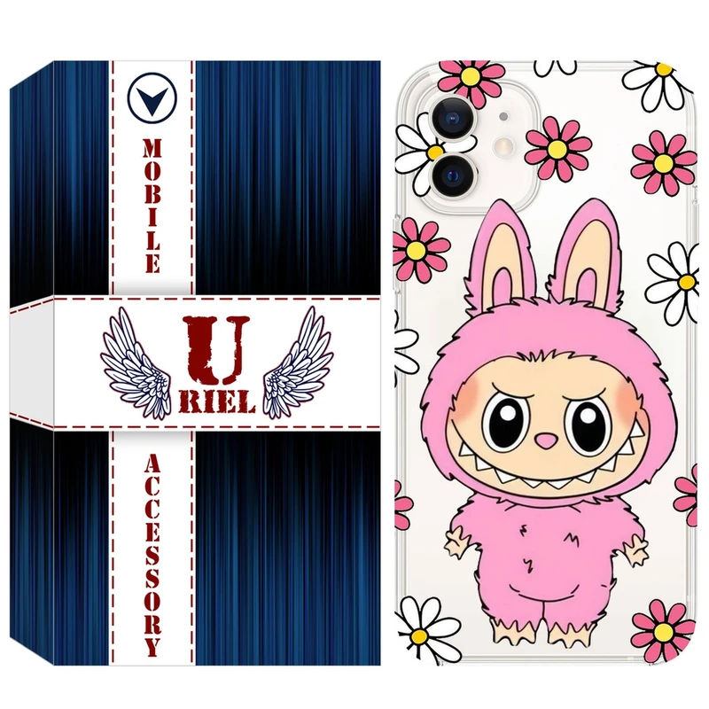 کاور یوریل مدل Clear کد 106 طرح لبوبو Labubu مناسب برای گوشی موبایل اپل iPhone 12