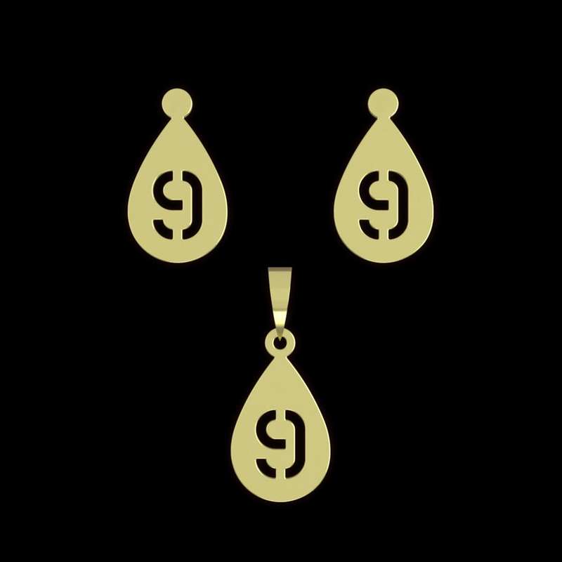 نیم ست طلا 18 عیار زنانه مدوپد مدل عدد 9 کد NA12282