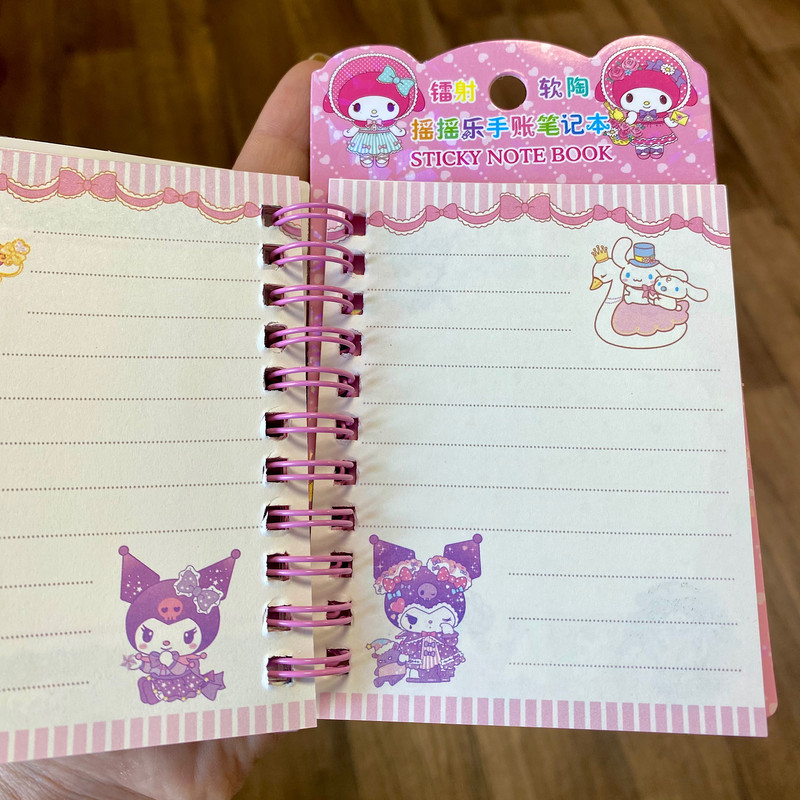 دفتر یادداشت 30 برگ مدل استیکردار طرح کرومی و ملودی کد ۰۲