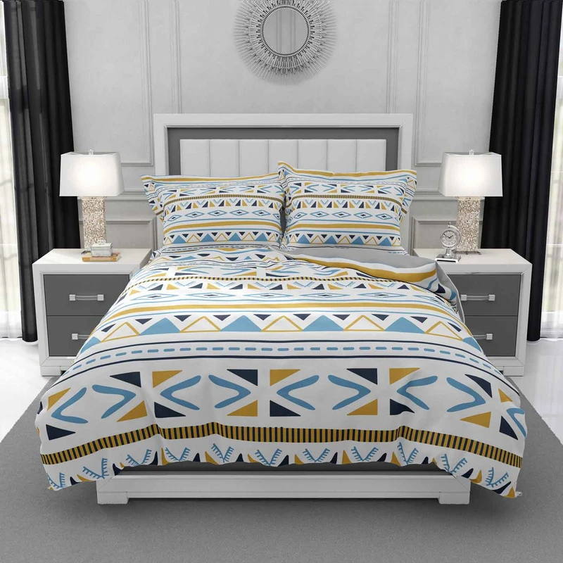 سرویس روتختی طرح اشکال هندسی مدل DF120 دونفره 6 تکه