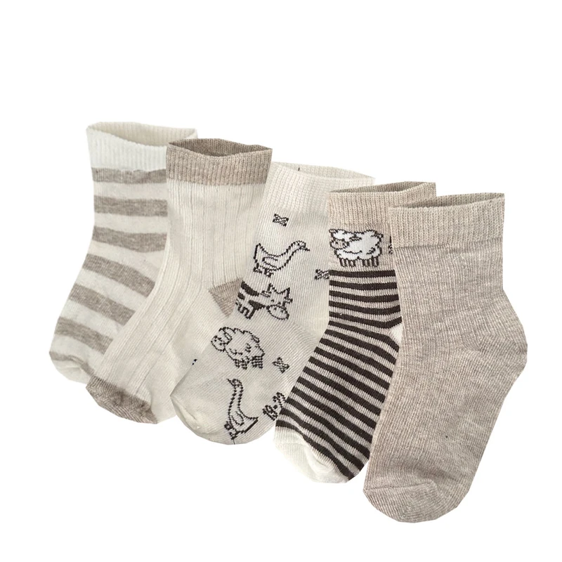 جوراب ساق کوتاه دخترانه لوپیلو مدل گوسفند مجموعه 5 عددی