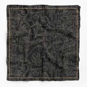 دستمال سر و گردن بهزاد آرت مدل شهر شلوغ 1