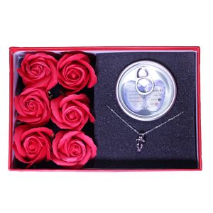 گردنبند زنانه مدل مروارید عشق به همراه باکس گل