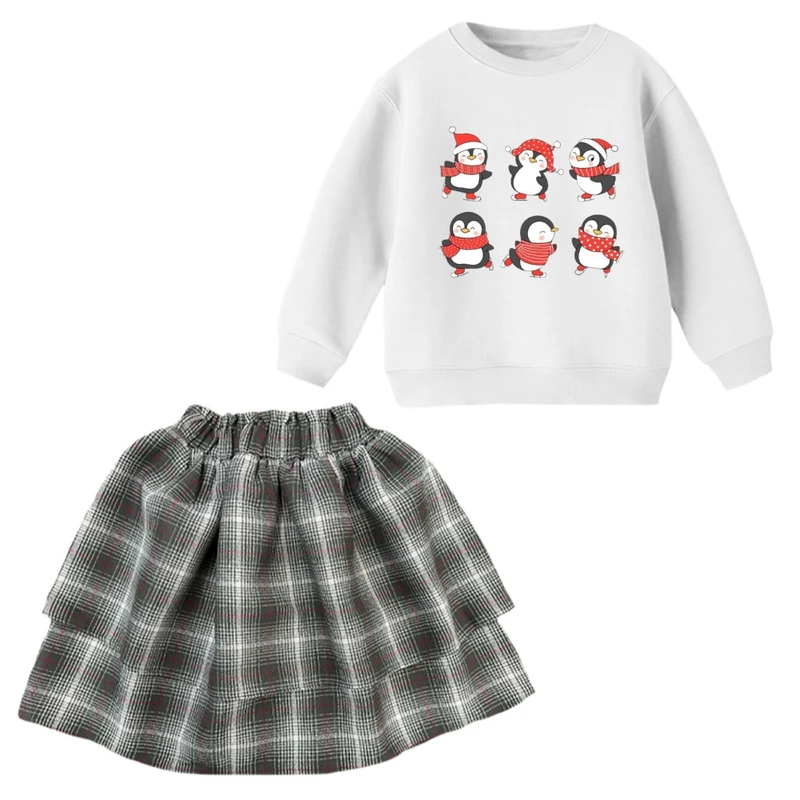 ست سویشرت و دامن دخترانه مدل پسرک یلدایی کد 5