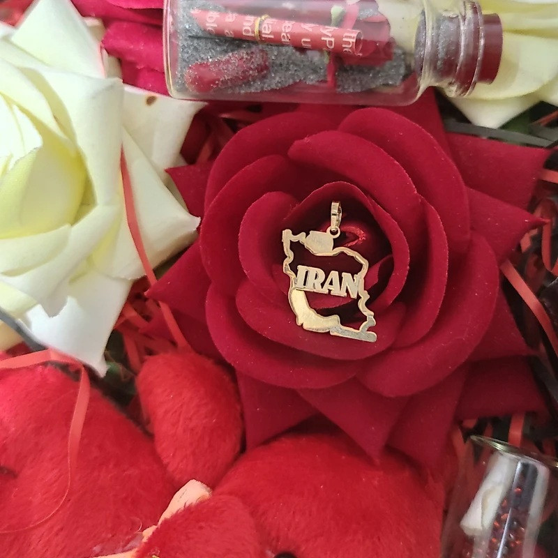 آویز گردنبند طلا 18 عیار مردانه وی وی گلد گالری طرح ایران