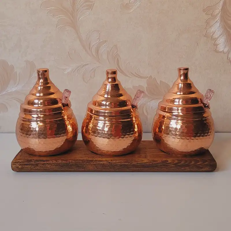 ست 4 تکه بانکه مسی مدل پارسیان