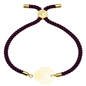 دستبند طلا 18 عیار زنانه الن نار مدل صدف 10014