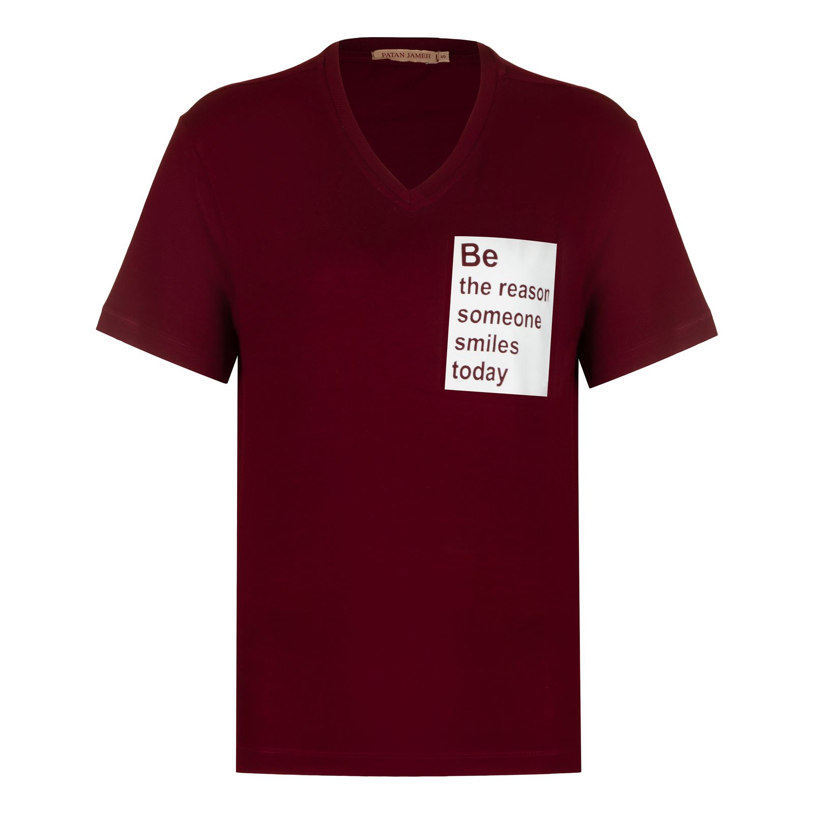 تی شرت آستین کوتاه زنانه پاتن جامه مدل نخی 131631020298690 رنگ زرشکی -  - 1