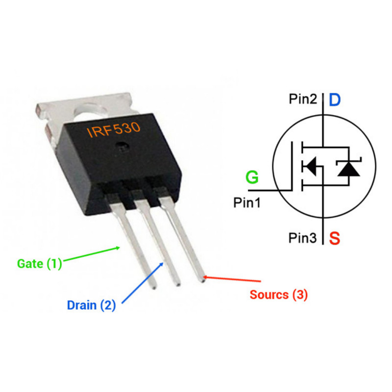 ماسفت کد IRF530 بسته 2 عددی ماسفت کد IRF530 بسته 2 عددی