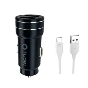 شارژر فندکی 24 وات تیوکین مدل QC03 به همراه کابل تبدیل USB-C