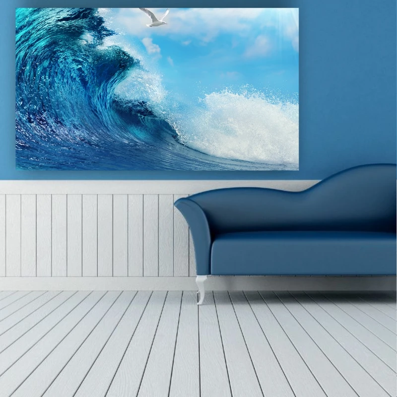  تابلو بوم طرح دریای طوفانی مدل PT675