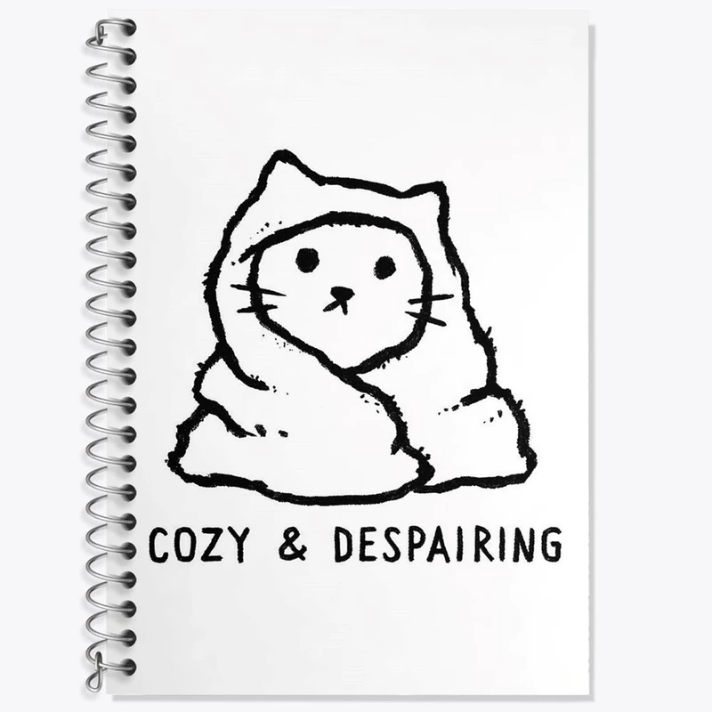 دفتر زبان 50 برگ خندالو مدل دو خط طرح گربه ناامید کد 29302