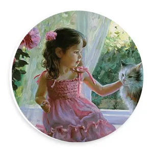  دیوارکوب طرح نقاشی دختر و گربه مدل wtb681