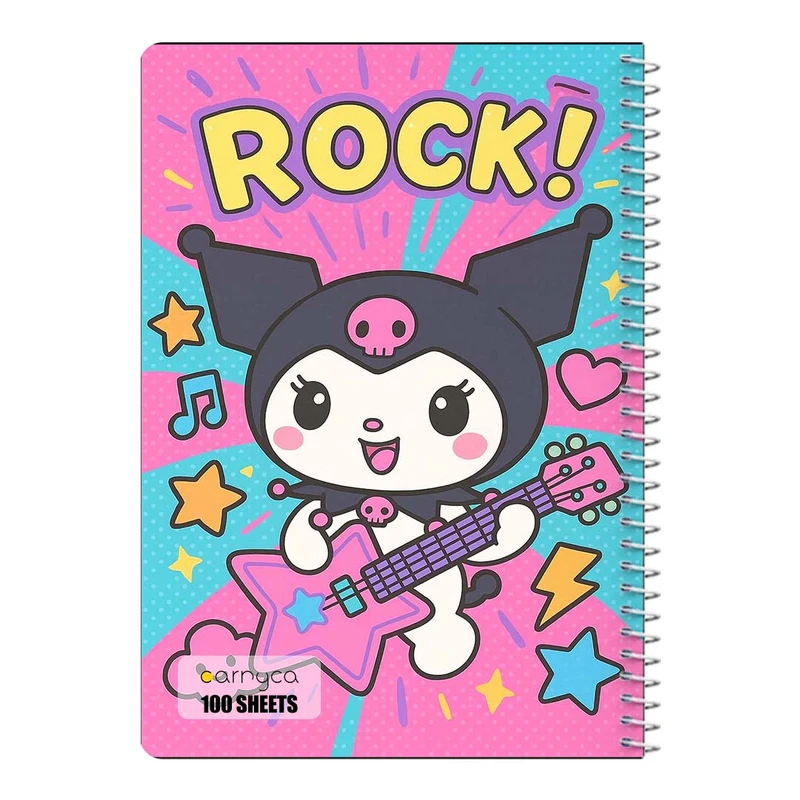 دفتر مشق 100 برگ سیمی کارنیکا طرح مای ملودی و کورومی My Melody & Kuromi کد 37977