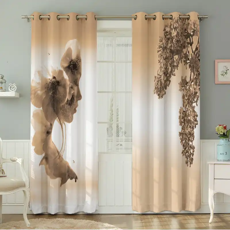 پرده نیروانا طرح چهره مدل مخمل کد 8694 سایز 140×280 سانتی متر