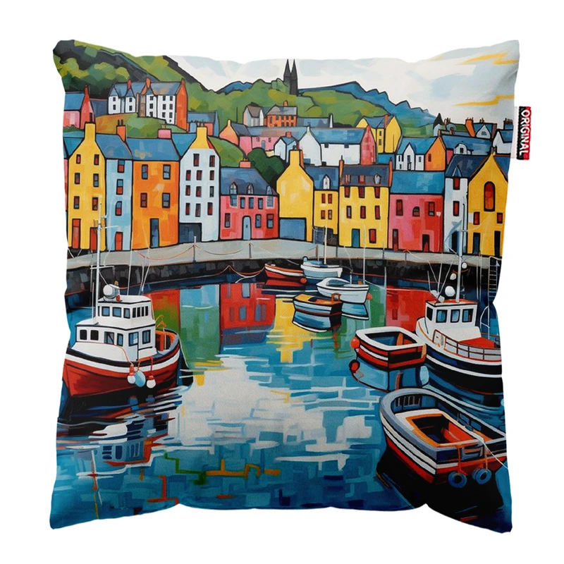 کوسن پاد آفرین مدل شهر ساحلی کد PK402313 سایز 40*40 سانتی متر