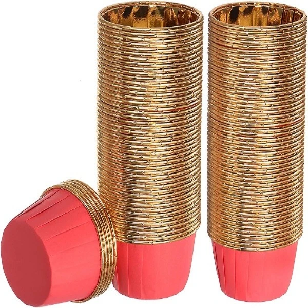 کپسول کاپ کیک مدل کرکره ای آلومینیومی سایز 4 بسته 40 عددی