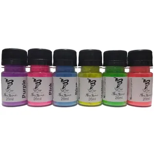 پودر رنگ رزین اپوکسی بی مدل Neon Powder حجم 20 میلی لیتر بسته 6 عددی