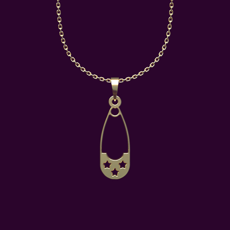 گردنبند طلا 18 عیار زنانه مدوپد مدل سنجاق قفلی کد NN2-1-1178