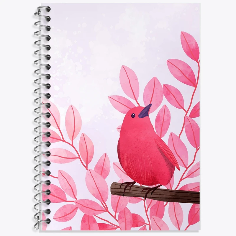 دفتر زبان 50 برگ خندالو مدل دو خط طرح پرنده کد F1966