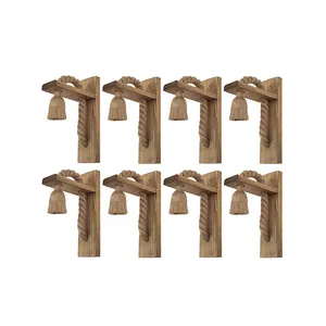 چراغ دیواری مدل چوبی کنفی کد FAED004WL مجموعه 8 عددی