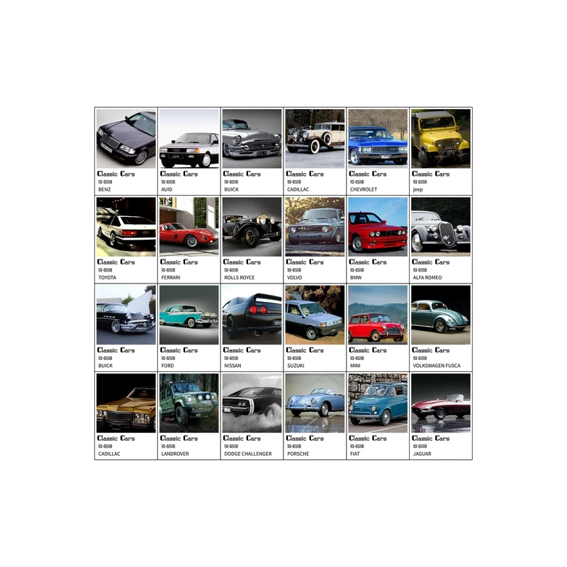 استیکر مدل ماشین طرح خودروهای کلاسیک کد km-car -2021 مجموعه 24 عددی