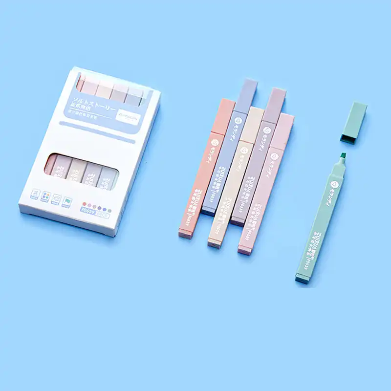 ماژیک علامت گذار مدل پاستلی کد 639 بسته 6 عددی