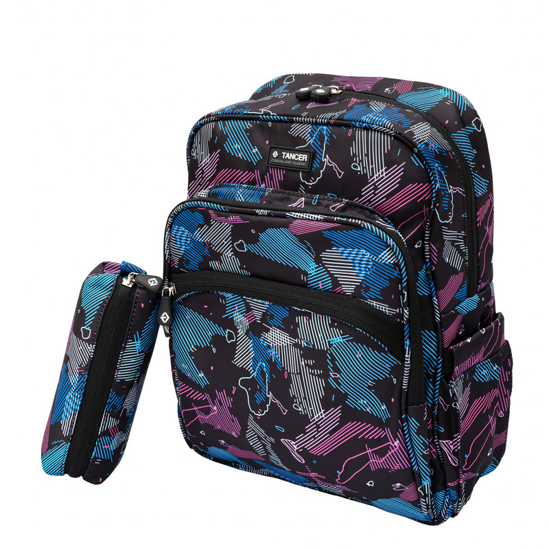 کوله پشتی تنسر مدل آریو کهکشانی کد 135 به همراه جامدادی 