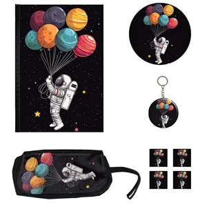 بسته لوازم تحریر مدل فضانورد و بادکنک کیوت کد 1 مجموعه 8 عددی