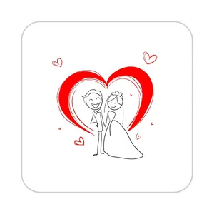 زیر لیوانی کاکتی طرح عاشقانه مدل mp37116