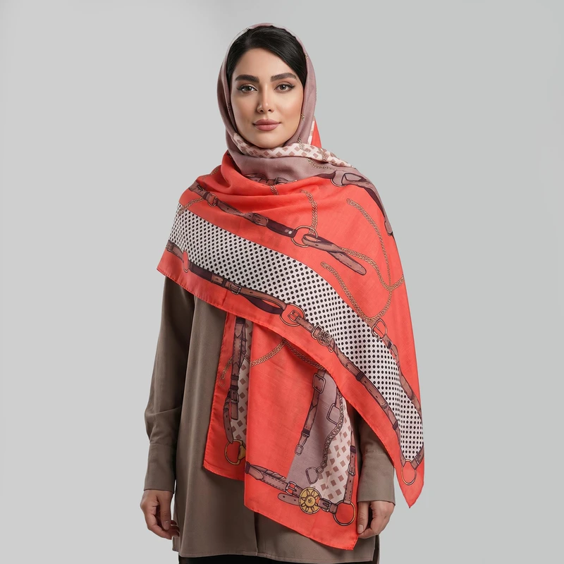 شال زنانه مدل نخی خالخالی لوزی لطیف چهارفصل