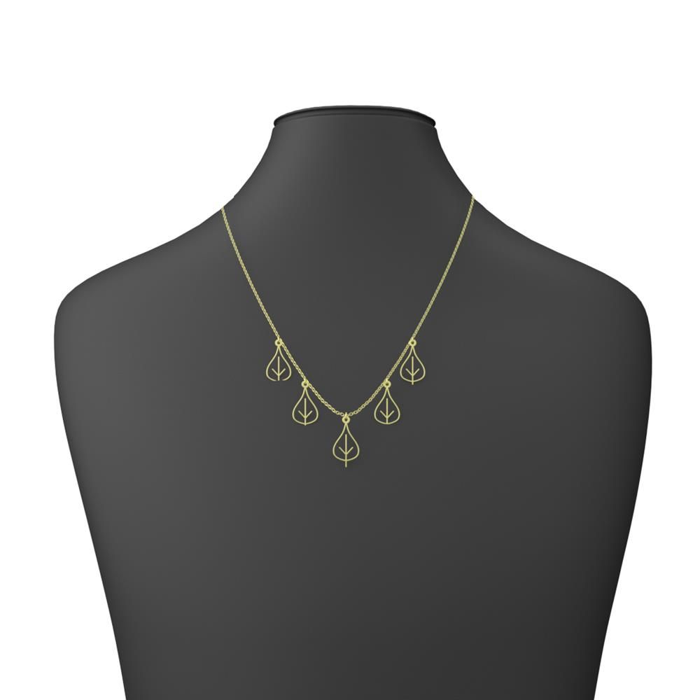 گردنبند طلا 18 عیار زنانه مدوپد مدل برگ کد RNA15874 - - 3