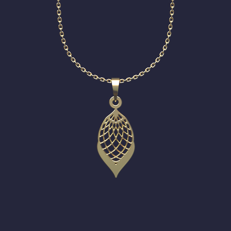 گردنبند طلا 18 عیار زنانه مدوپد مدل هندسی کد KK2-1-1122